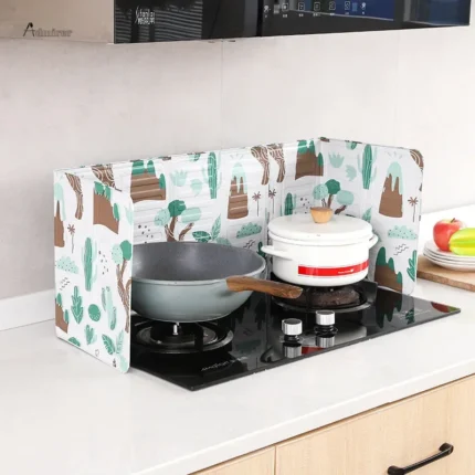 Kitchen Cooking Frying Oil Splashing Protection Splatter Screen Foldable Heat-Resistant