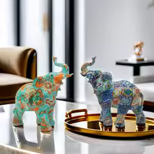 Graffiti Elephant Statues Colorful Animals Figurines Resin Elephants Model Home Room Office Decor Friend Gift Kawaii Decor